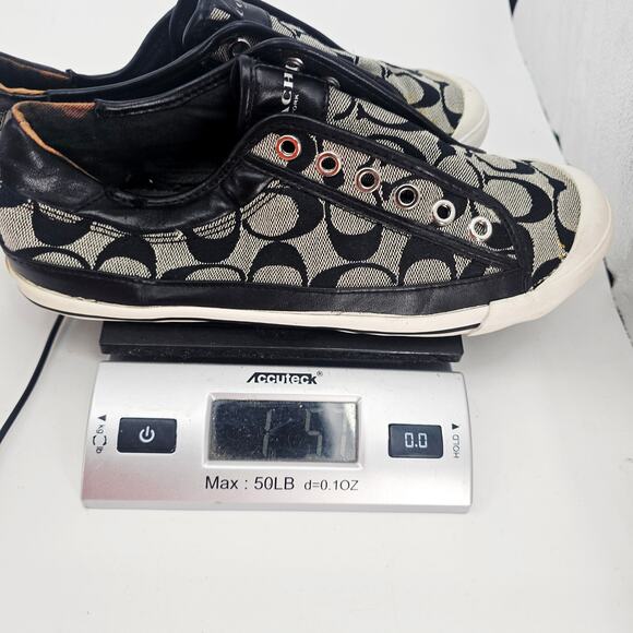 Y2K Coach Felix Black & Gray Logo Canvas & Leather Sneaker Shoe women's 8 B - Picture 10 of 10